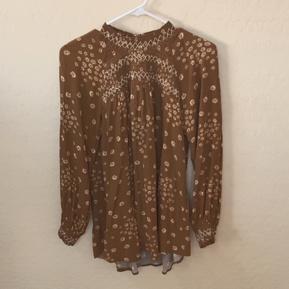 FREE PEOPLE Brown and Pink Blouse - Picture 2 of 8